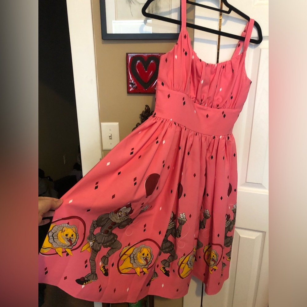 Vixen by Micheline Pitt IT dancing clown Ingenue Swing Dress in Pink.